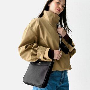 New Kate Spade Emma Medium Swing pack Crossbody Pebble Leather Black